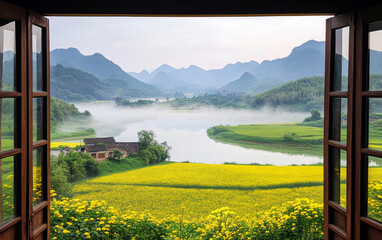 Poetic dwelling in pastoral scenery