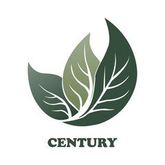century leaf design logo type