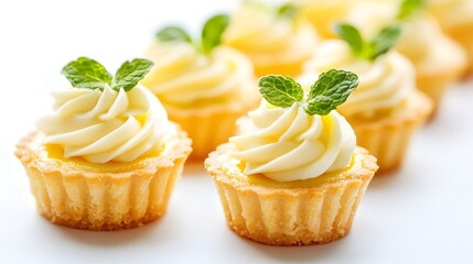 Creamy mini lemon tarts garnished with zest