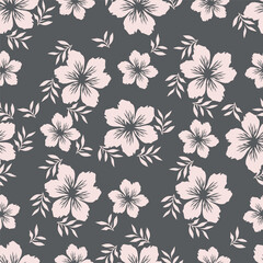 Hand drawn flowers, seamless patterns with floral for fabric, textiles, clothing, wrapping paper, cover, banner, home decor, abstract backgrounds