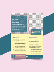 Business flyer design template, modern layout, editable bundle, marketing print material design.
