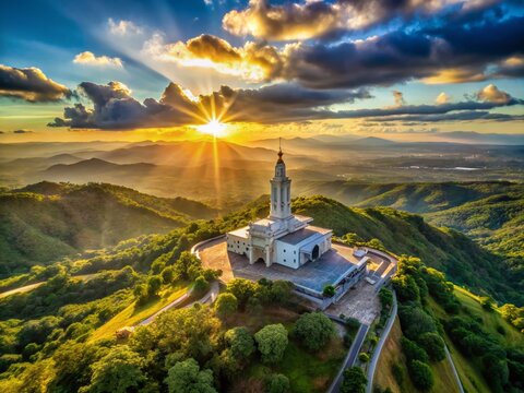Majestic Aerial View of Mount Samat Shrine, Bataan Philippines
