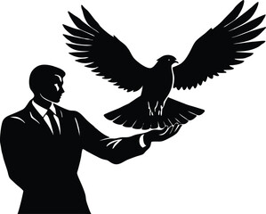 Eagle on Hand Silhouette