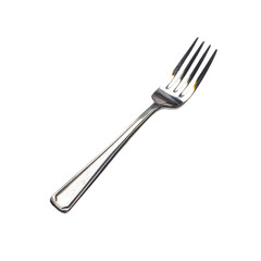 Shiny Silver Dinner Fork Isolated on Transparent Background