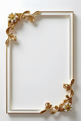 Photo and Artwork Frame. White and Gold. Mockup