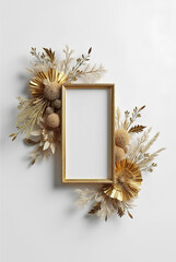 Photo and Artwork Frame. White and Gold. Mockup
