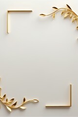 Photo and Artwork Frame. White and Gold. Mockup