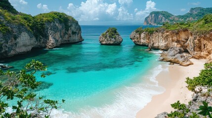 Naklejka premium Tropical paradise beach cove