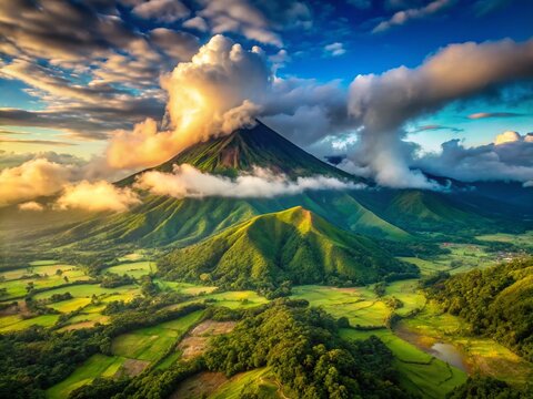 Majestic Cloud-Shrouded Mount Halcon, Mindoro Island, Philippines - Drone Aerial View
