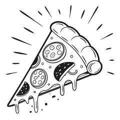 Pizza Slice Silhouette Clipart | Crispy Pizza Slice PNG, Vectors & Outline Designs