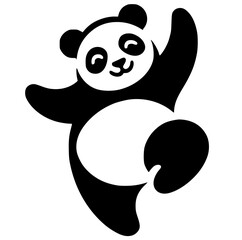Cute panda silhouette pose