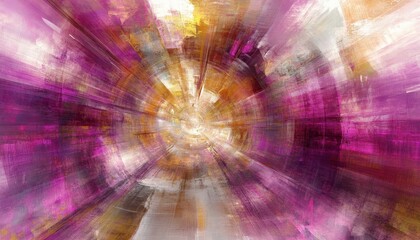 Abstract art tunnel, vibrant colors radiate outward