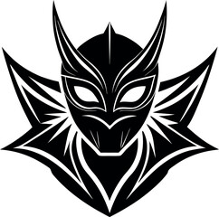 Superhero & Carnival Mask Silhouette in Black | Festive Costume Vector