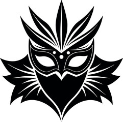 Superhero & Carnival Mask Silhouette in Black | Festive Costume Vector
