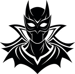 Superhero & Carnival Mask Silhouette in Black | Festive Costume Vector