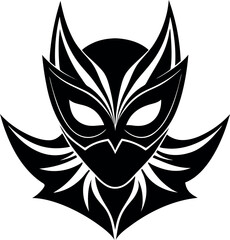 Superhero & Carnival Mask Silhouette in Black | Festive Costume Vector