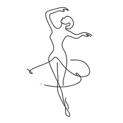 Elegant dancer performing a graceful spin in minimalist style  