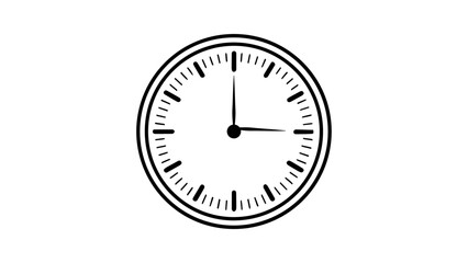 Wall clock on white background showing time