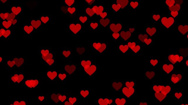 animated heart moving up on black background.