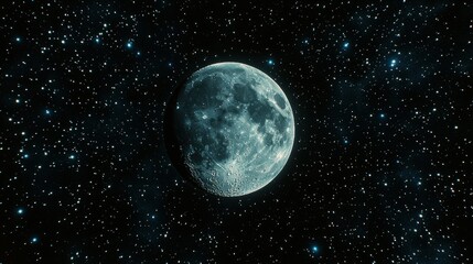 Fototapeta premium Celestial moon in starry expanse