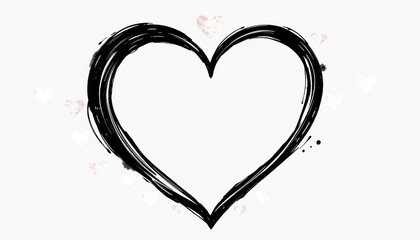 Abstract Heart Shape with Brush Strokes and Light Pink Sprinkles