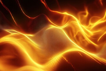 Obraz premium Light patterns create a vibrant abstract display of flowing energy in warm colors