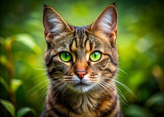 Obraz premium Majestic Wildcat Portrait: Close-up of a Wild Cat in its Natural Habitat