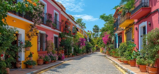 Fototapeta premium Vibrant Street in Andalusian Town, Spain