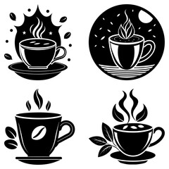 Obraz premium Coffee silhouette vector
