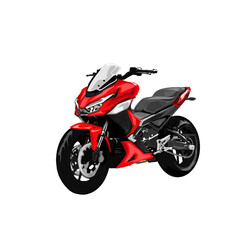Obraz premium a red and black scooter vehicle without a background