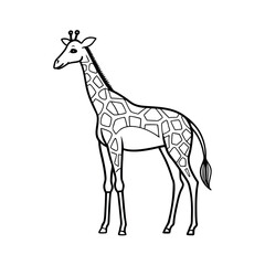 Giraffe Outline Line Art