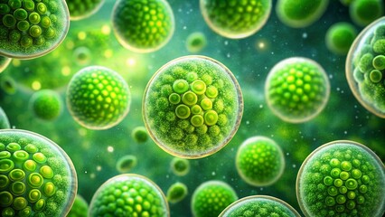 Microscopic Algae Photosynthesis: Chloroplasts & Light Energy Conversion