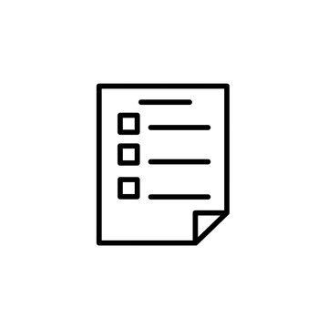 Test Paper Checklist Document on White Background  