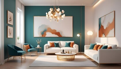 Photo interior modern design room 3d illustration
