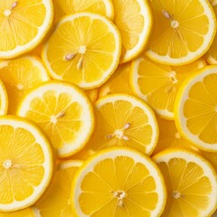 A close up of many slices of lemon