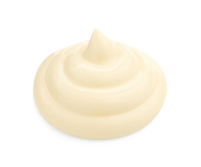 Sample of delicious mayonnaise isolated on white