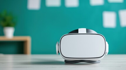 Futuristic vr headset empowering interactive ai education in classroom setting