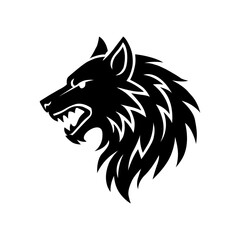 Dire Wolf Side Head Silhouette Vector