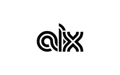 ALX Creative Unique Modern Letter Logo Design. Stylized logo featuring a unique letter design, presenting abstract minimalist aesthetics and modern appeal.