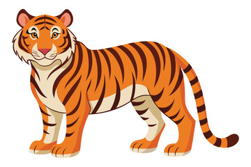 Obraz premium Photorealistic Tiger Full Body White Background
