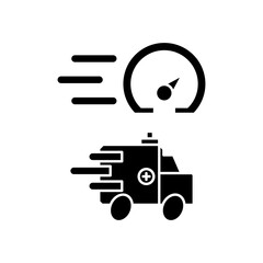 fast ambulance car icon design