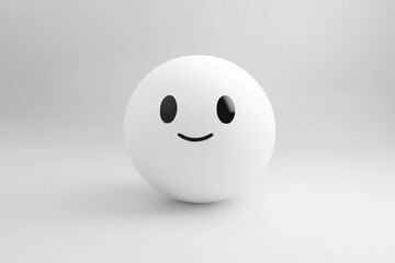 Simple, round, white, digital emoticon design.