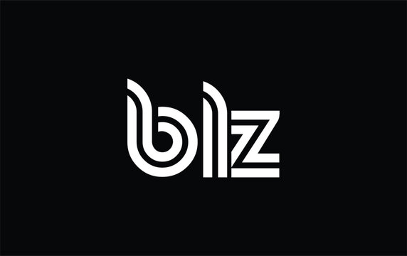 BLZ Creative Unique Modern Letter Logo Design. Stylized logo featuring a unique letter design, presenting abstract minimalist aesthetics and modern appeal.