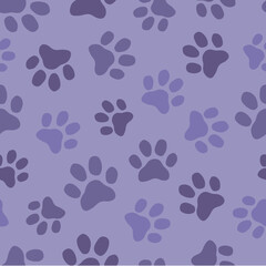 Paw Print Toss Repeat Pattern - Periwinkle