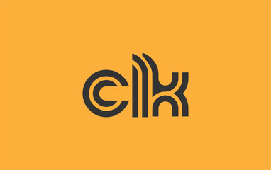 CLK Creative Unique Modern Letter Logo Design. Stylized logo featuring a unique letter design, presenting abstract minimalist aesthetics and modern appeal.
