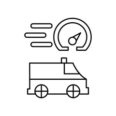fast ambulance car icon design