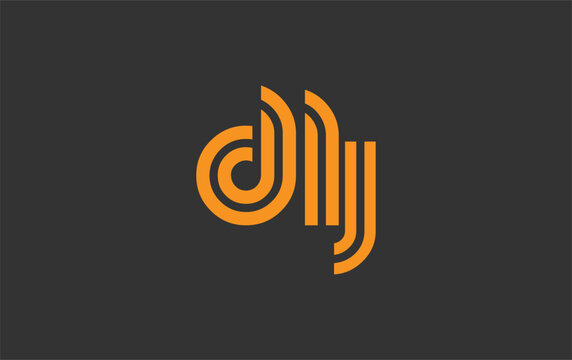 DLJ Creative Unique Modern Letter Logo Design. Stylized logo featuring a unique letter design, presenting abstract minimalist aesthetics and modern appeal.