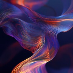 twisting ripple curve, glowing thread, background