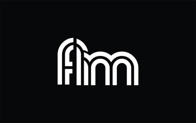 FLM Creative Unique Modern Letter Logo Design. Stylized logo featuring a unique letter design, presenting abstract minimalist aesthetics and modern appeal.