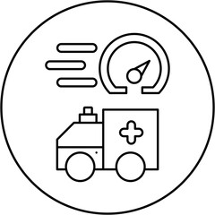 fast ambulance car icon design